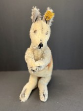 Vintage STEIFF KANGAROO Mohair Plush Knopf Im Ohr Ear Tag No Joey  EUC
