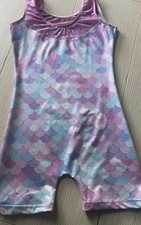 Girls Leotard Gymnastics Dance Sparkle Sequin Stretch Bodysuit Youth S5-6