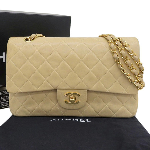 CHANEL Matelassé 25 Double Flap Chain Shoulder Bag A01112 with CC Logo #039