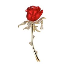 Rose Brooch Pin Red Floral Brooches and Pins for Women Dress Lapel Flower Bro...