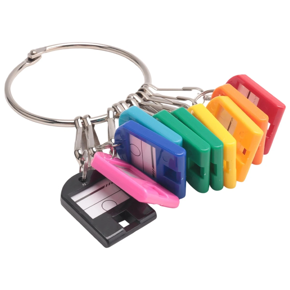 Portable Metal Key Organizer with 10 Spring Hooks & Key Tags with and1250