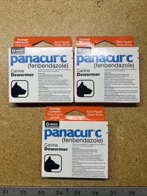 Panacur C Canine dewormer dogs 4 gram ea treats 40 lbs (3 Pack) 06/2027