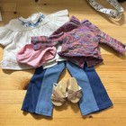 American Girl Doll Julie Meet Outfit Lot Jeans Peasant Top Shoes Hippie Clothes