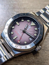 Huber Novus GMT Automatic Black Dial Date Stainless Steel Bracelet