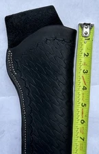 Custom Handmade 12” Saddle Revolver Holster Antique Black Embossed Quick Draw