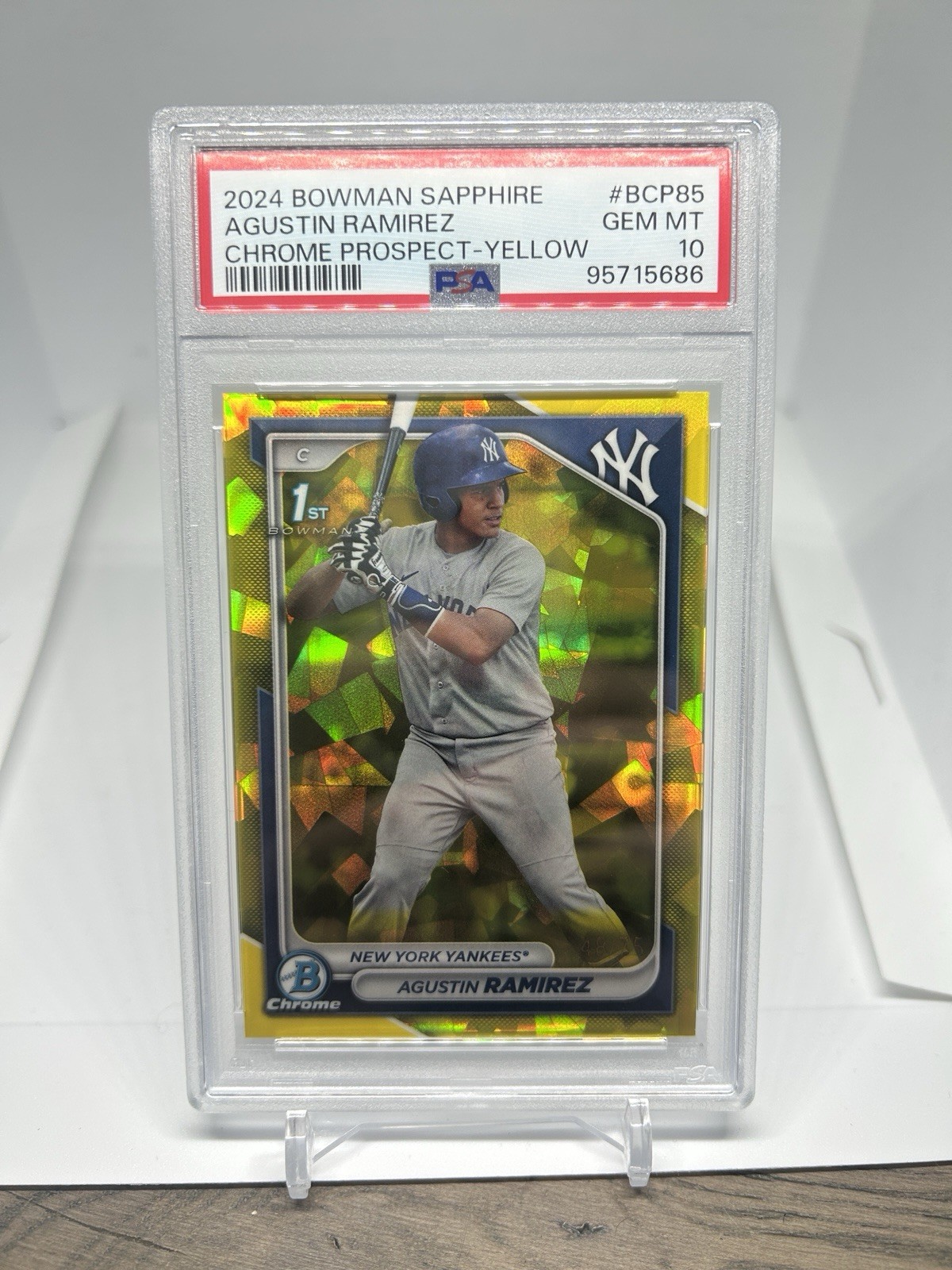 2024 Bowman Sapphire Edition Chrome Prospects Agustin Ramirez #BCP-85 Yellow /75