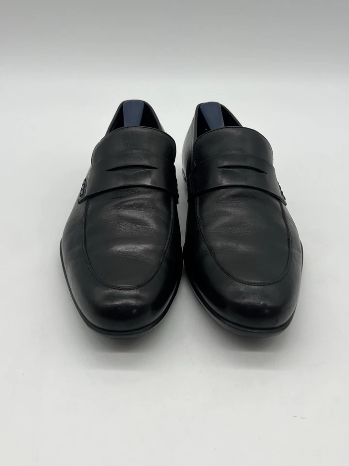 Zapatos de vestir italianos Harrys of London 42 US 9B mocasines de cuero negro Vibram para hombre Foto 2 de 4