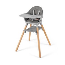 6 in 1 Convertible Highchair with Safety Harness and Removable Tray-Gray - Color