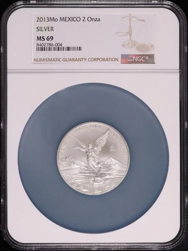 2013-Mo Mexico Silver Libertad 2 Onza NGC MS-69