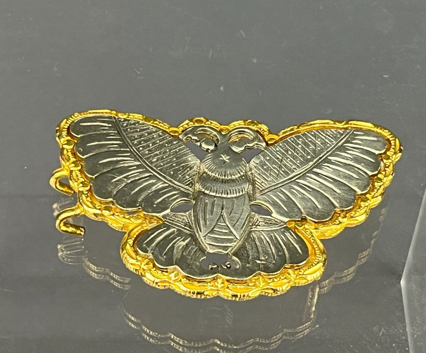 Vtg Signed KJL Kenneth J Lane Butterfly Belt Buck… - image 1