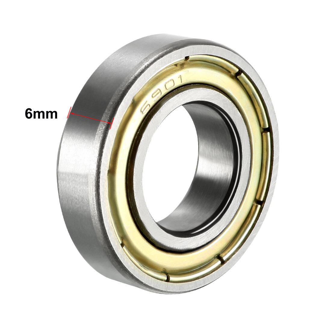 Cuscinetto A Sfera Uxcell 6901Z 12x24x6 Mm - Scudo Singolo, Acciaio Cromato GCr15, ABEC-1