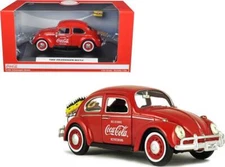 1966 Volkswagen Beetle with Rear Luggage Rack Red with Two Bottle Cases 1/24 Car