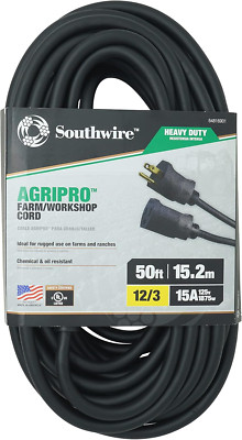 Agripro 64816901 12/3 50-Foot Heavy-Duty 15 Amp SJTOW Farm/Workshop Extension Co
