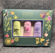 Set Of 3 Crabtree & Evelyn Hand Therapy Holiday Gift Rosewater Lavender Lily