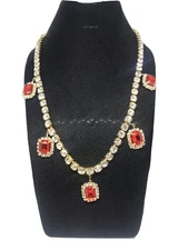 Red Charm Tennis Necklace