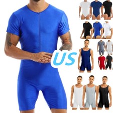 Men's One-piece Bodysuit Solid Color Jumpsuit Romper Sports Wrestling Singlet