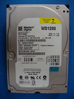 Western Digital WD1200AB-22DYA0 IDE 120GB Hard Drive DCM: HSCHCTJCH Tested