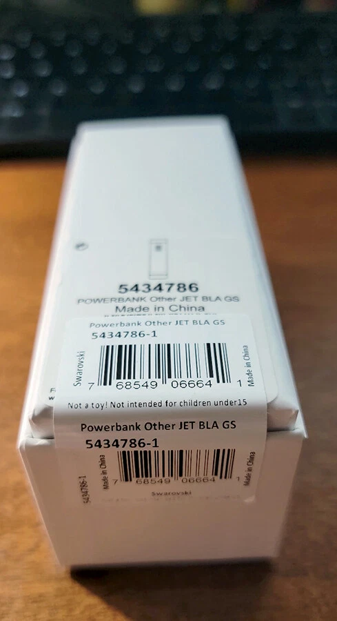 Cargador portátil de iones de litio banco de energía batería externa de cristal de Swarovski negro Foto 2 de 3