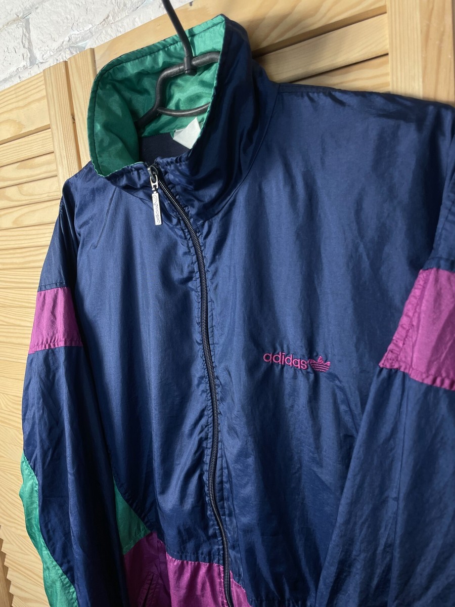 ADIDAS 90s RARE VINTAGE JACKET WITH ZIPPED MULTI-COLOR NYLON