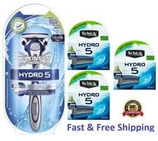 16 Schick Hydro 5 Razor & Blades 15 Hydro5 Refill Cartridges Wilkinson Handle