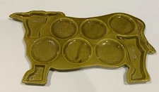 Vintage Calif Pottery USA RC31 LONGHORN Hamburger SERVING PLATTER Tray BEEF COW