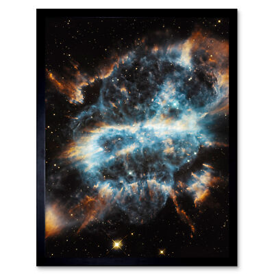Hubble Space Planetary Nebula NGC5189 Glowing Gas Clouds Framed Wall Art 12x16
