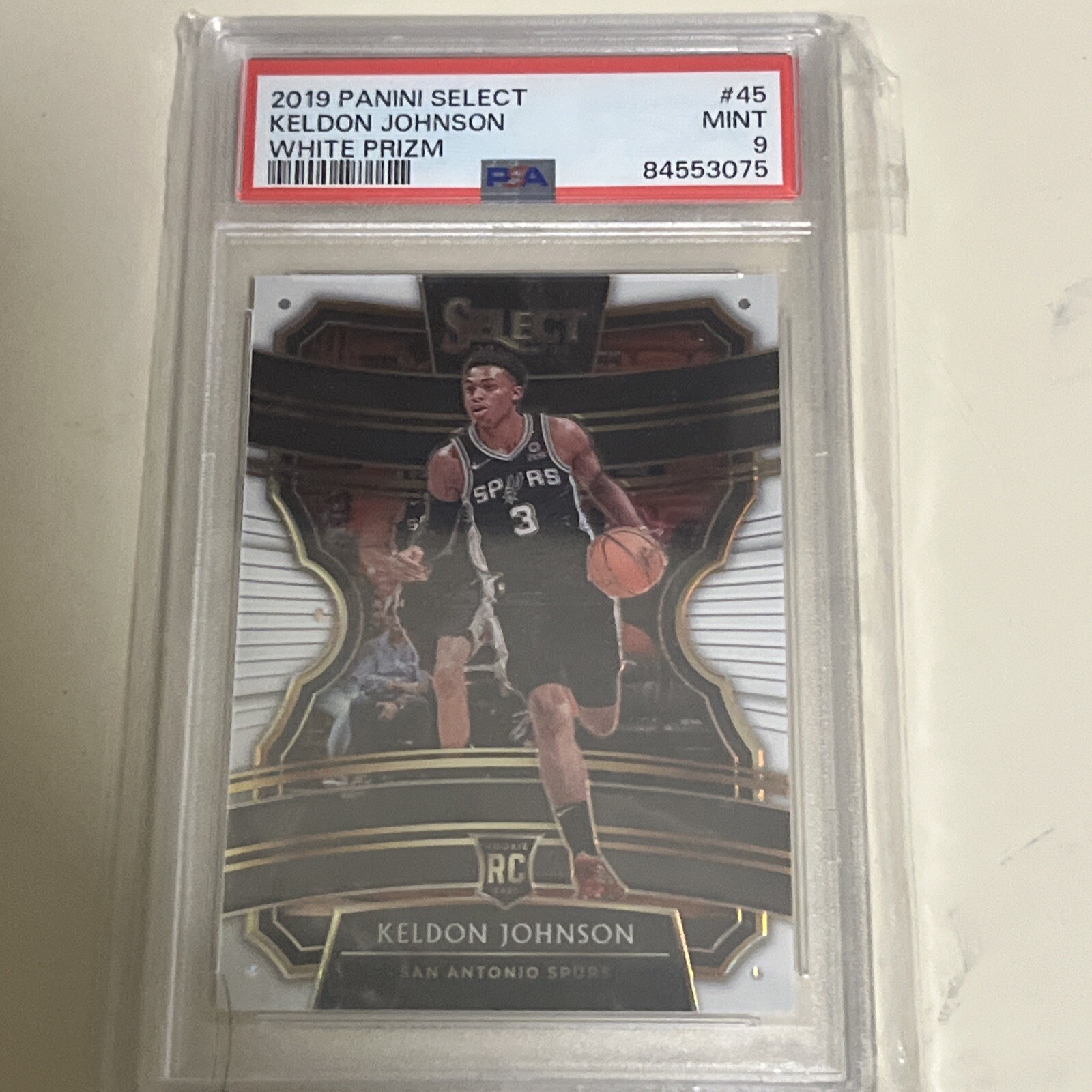 Keldon Johnson 2019 Select White Prizm /149 PSA 9 Rc #45 Rookie