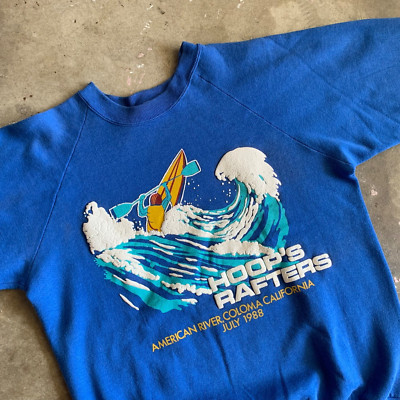 80s VINTAGE HERM HOOPS WHITEWATER RIVER RAFTING SWEATSHIRT MEN SZ L T-SHIRT