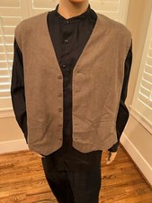 Vintage 1990s Claiborne Linen Blend Men's XL Green Vest 5-button