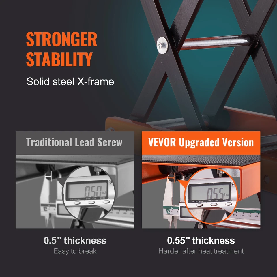 Elevador de gato de tijera para motocicleta VEVOR 1100 libras soporte de polipasto de cubierta ancha para vehículos todo terreno bicicleta Foto 4 de 4