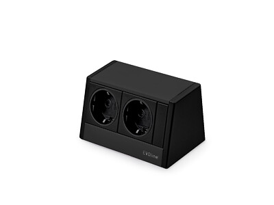 EVOline  R-Dock Aluminium SCHWARZ mit 2 x VDE Steckdosen / Steckdoseneinheit ...