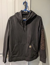 Carhartt Women's Black Rain Defender Relaxed Fit Pullover Hoodie Size XL 16-18