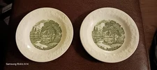 2 VINTAGE Homer Laughlin/Taylor Smith Pastoral Bread & Butter Plates-6 1/2 in.