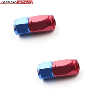 NEW 2PCS -10AN AN10 Straight Swivel Hose End Fuel Fitting Adapter Red/Blue US