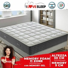 Materasso Singolo 80x190 Memory Foam Alto 30 cm - CON GEL TERMICO 11 Zone