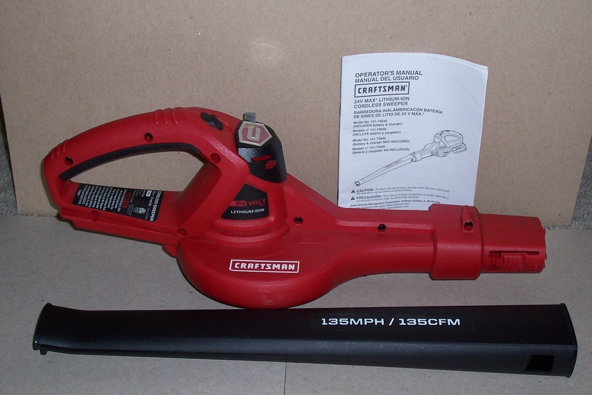 CRAFTSMAN 24v 24 Volt Max Lithium-Ion Cordless Leaf Blower Sweeper