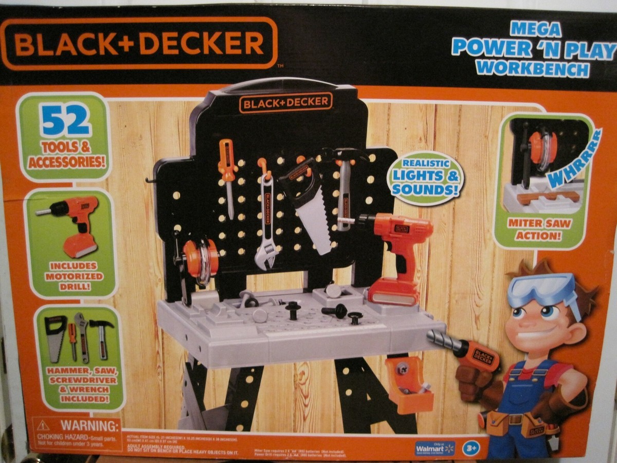 Stanley Black And Decker Mega Power And Play Workbench Black