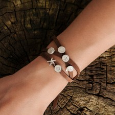 DUR Schmuck Schiebeelemente STRANDSAND für Wickelarmband, Silber 925/- rhod.