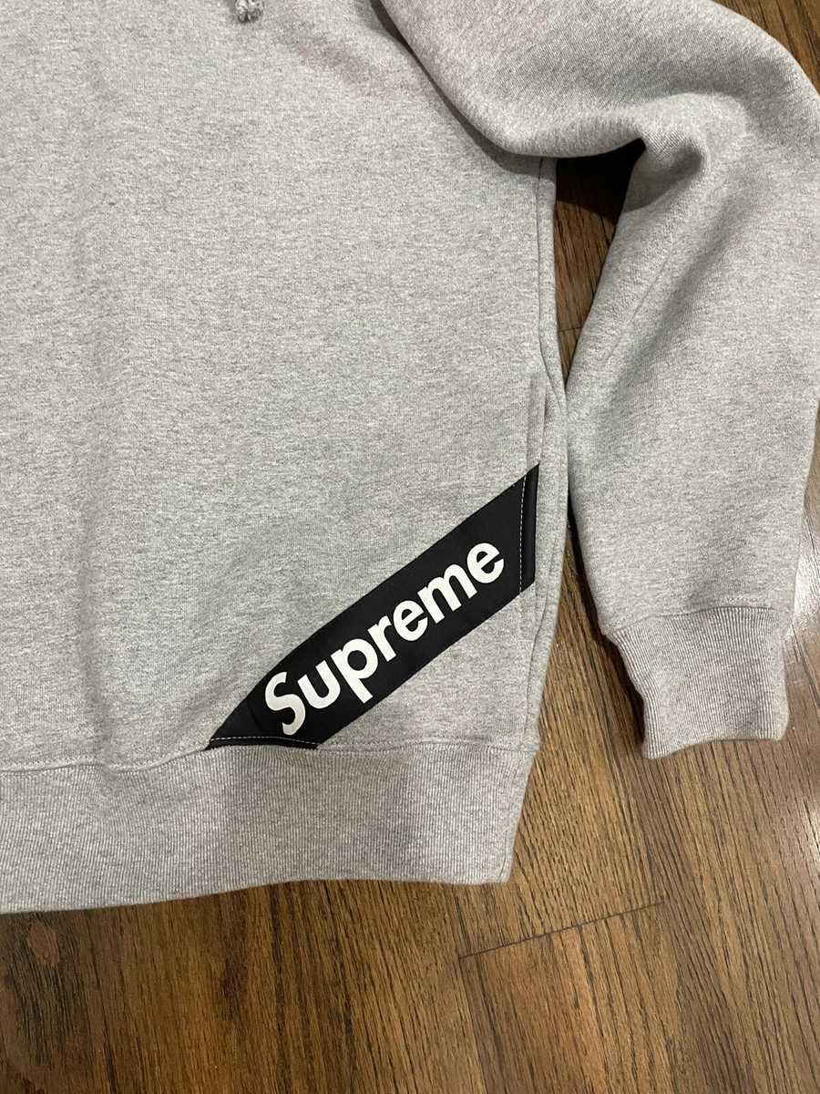 Supreme Corner Label Hooded Sweatshirt Heather Grey Hoodie SS18 | eBay