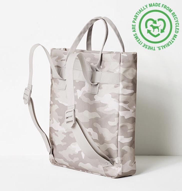 VS Pink Convertible Backpack Tote Gray Double Platinum Camo  display picture 3