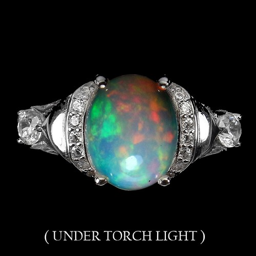 Anello Con Sigillo In Argento Sterling Ossidato Con Opale Di Fuoco - Foto 4