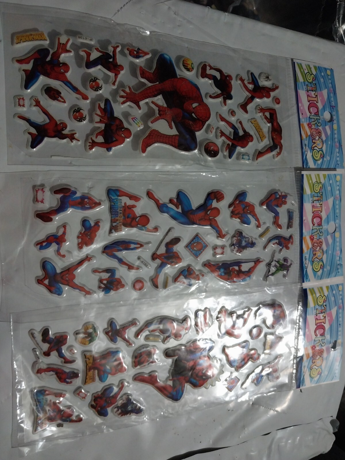 Vintage Spider Man Comics Super Hero Puffy Stickers 3 Different Sheets