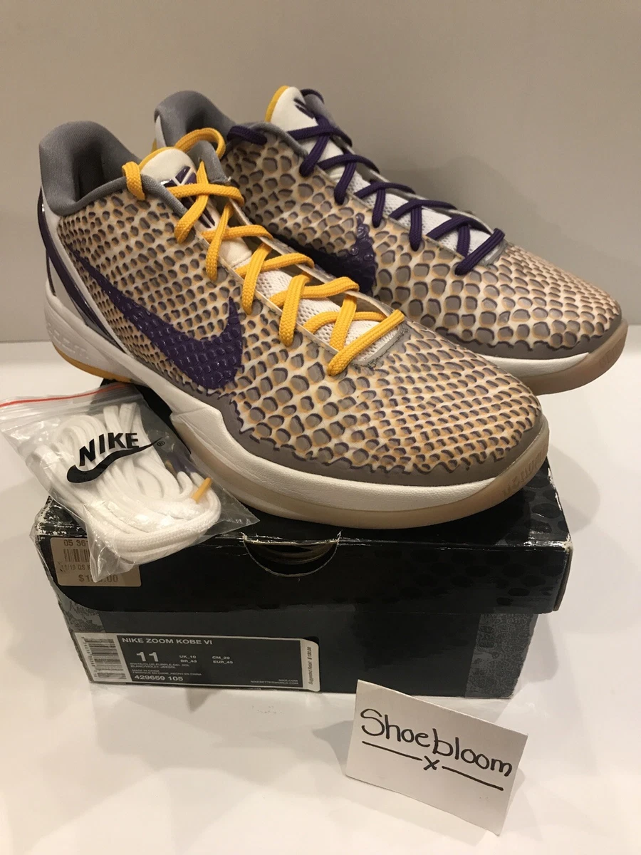 Nike Zoom Kobe VI Lakers 3-D Championship Parade Alternate Ying Yang PE Size 11
