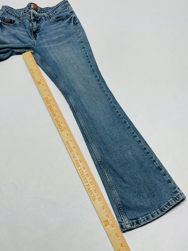 VTG Y2K No Boundaries Hip Hugger Flare Jeans Juniors 5 Petite 29x29 2000s Retro - Picture 9 of 11