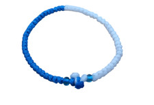 Handmade White Blue Greek Flag Colors Orthodox Prayer Rope Komboskini Chotki