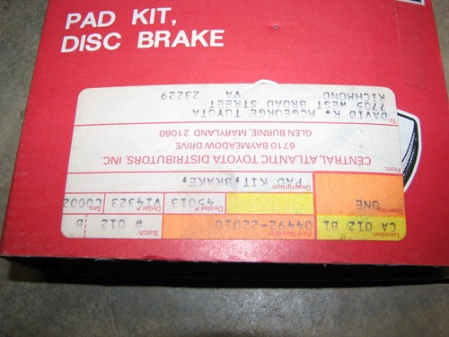 Toyota genuine 82-84 Cressida rear brake pads OEM in old school package - Picture 2 of 5