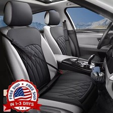 Forros Para Asientos De Carros Covertores Cuero Funda Universales Negro NEW US..