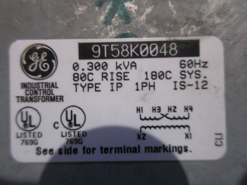 General Electric 9T58K0048 Transformer Pri: 240/480V Sec: 120V .300KVA - Picture 2 of 4