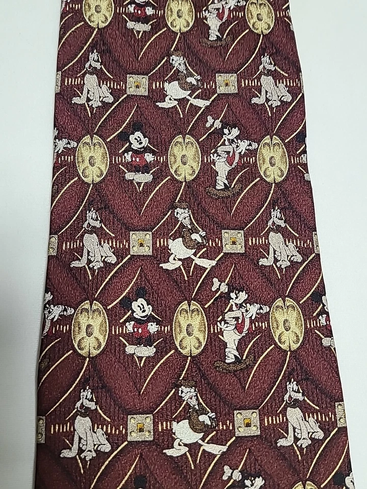 Corbata para el cuello Walt Disney World Mickey Mouse para hombre 100 % seda Goofy Donald Pluto Foto 4 de 4