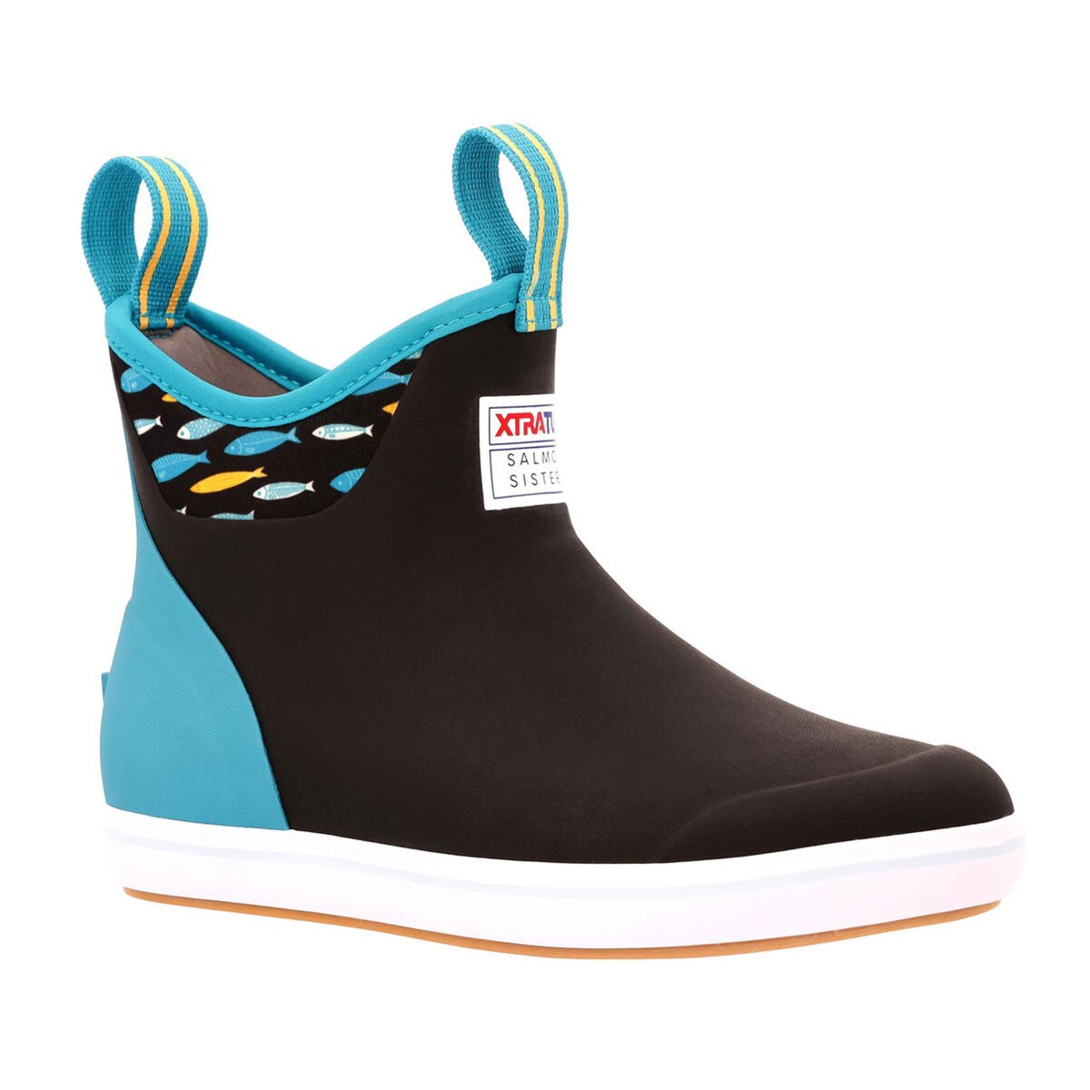 XTRATUF Women's 6in Ankle Salmon Sisters Black Deck Boot (XWAB0TS